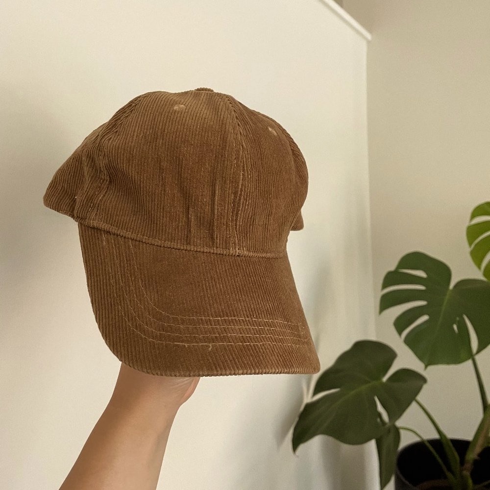 Brown Corduroy Womens Adjustable Ball Cap